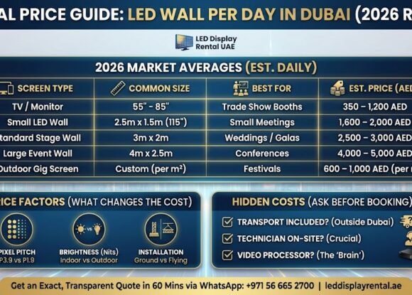 Rental Price Guide: How much is an LED Wall per day in Dubai? (2026 Rates)