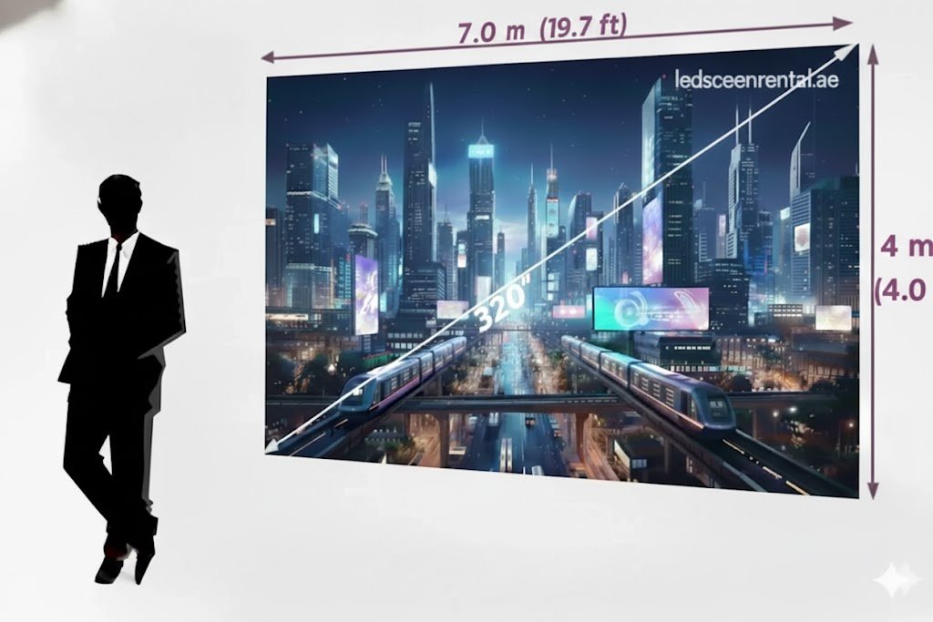 LED SCREEN 7.0 × 4.0 METERS (320″)