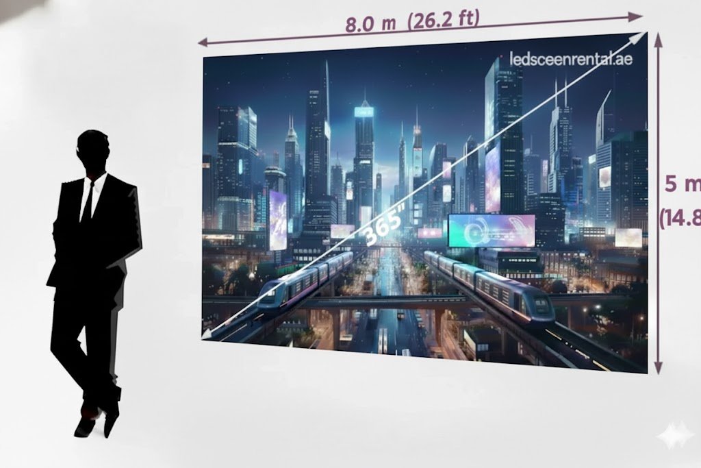 LED SCREEN 8.0 × 4.5 METERS (365″)