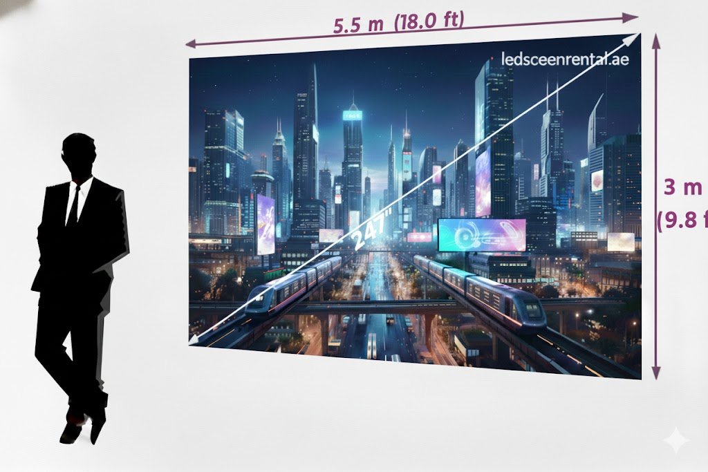 LED Screen 5.5 × 3 meters (247″)