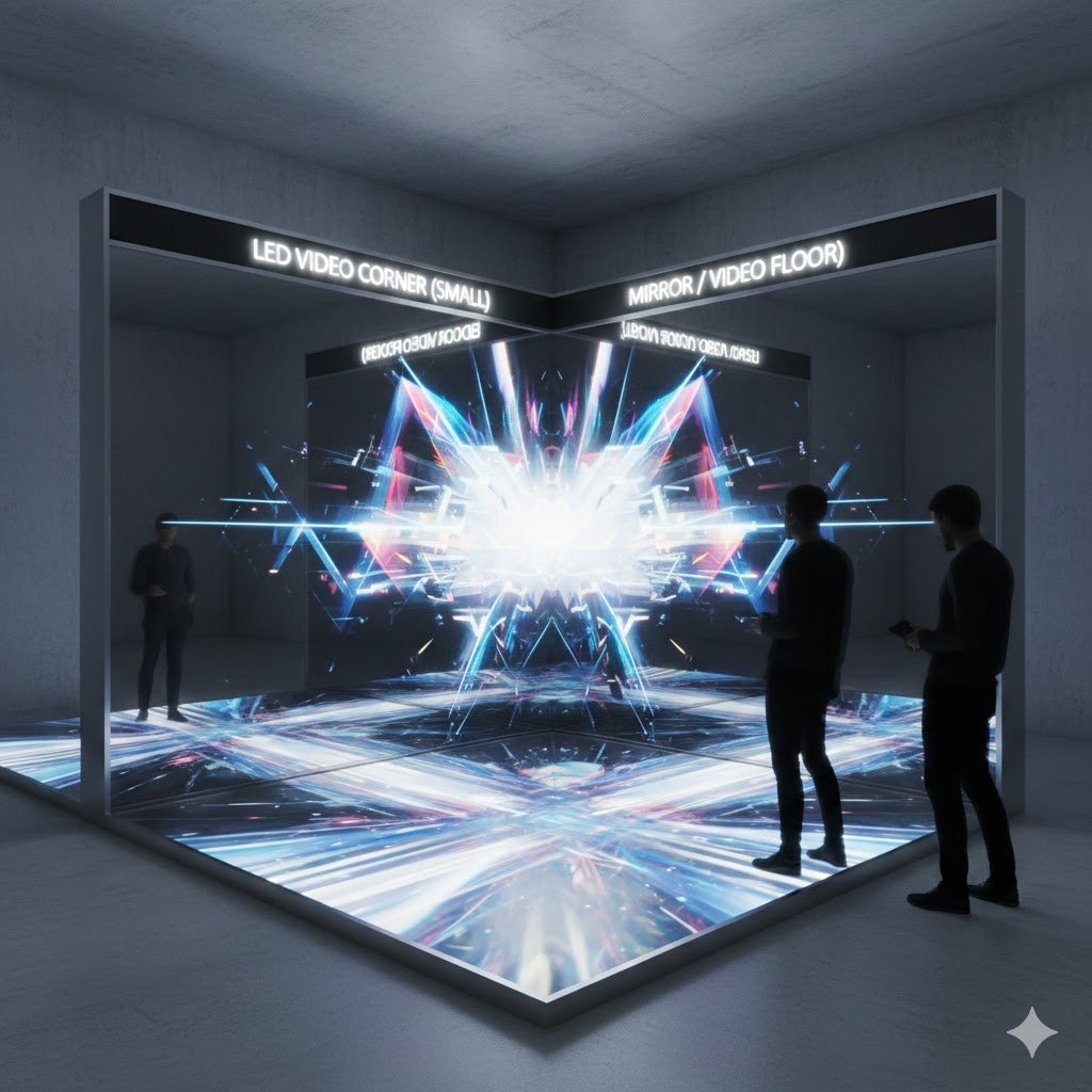 LED Video Corner (Small) – With Mirror or Video Floor