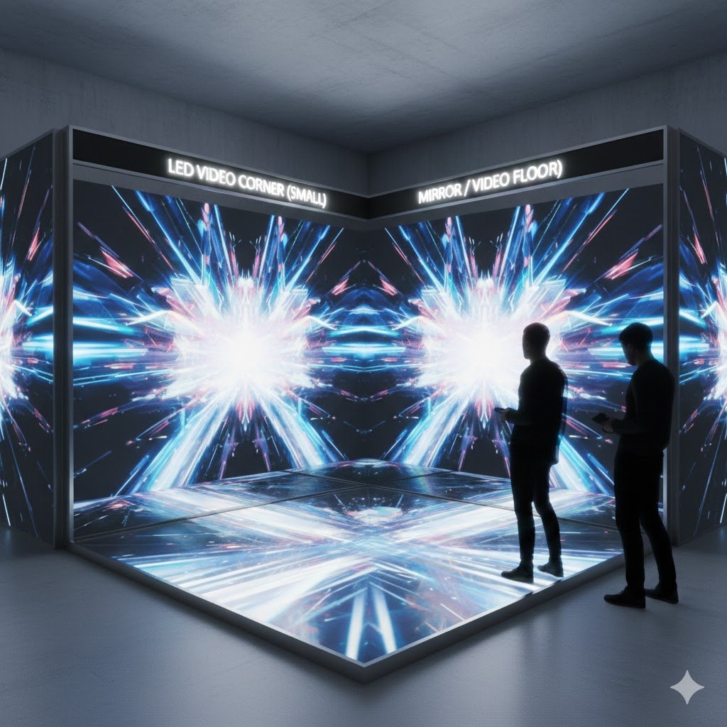 LED Video Corner (Large) – With Mirror or Video Floor