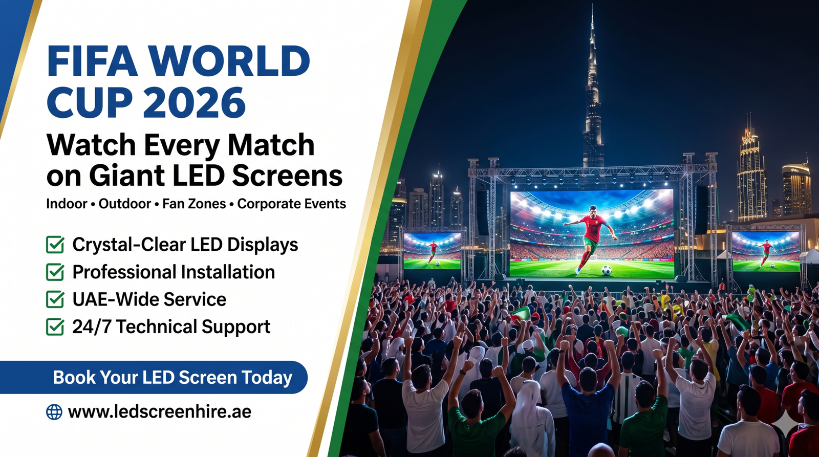 FIFA World Cup 2026 Live Screening on Giant LED Screens in UAE
