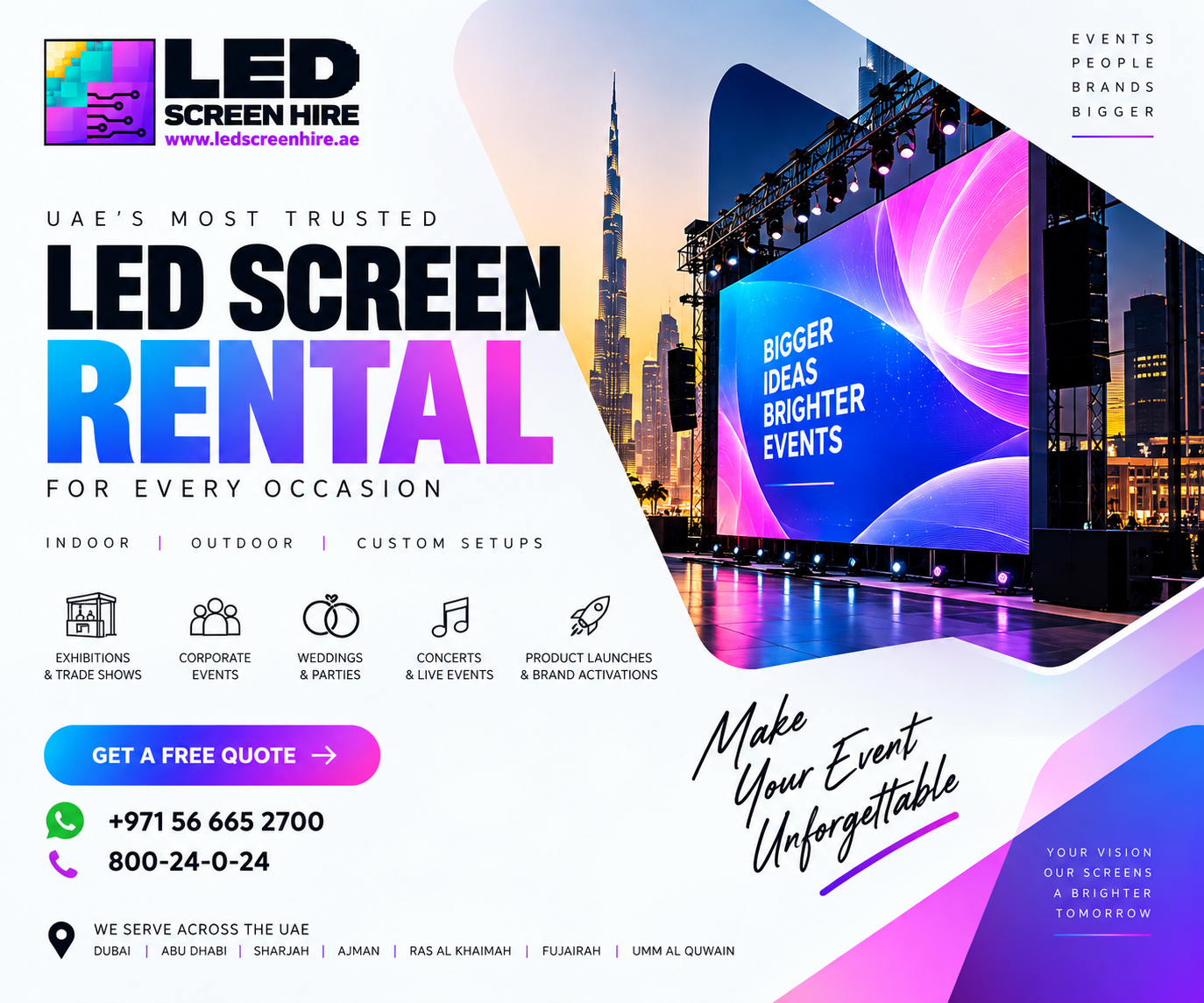 LED Screen Rental UAE 2026 Hire LED Screens for Events, Exhibitions & Corporate Functions