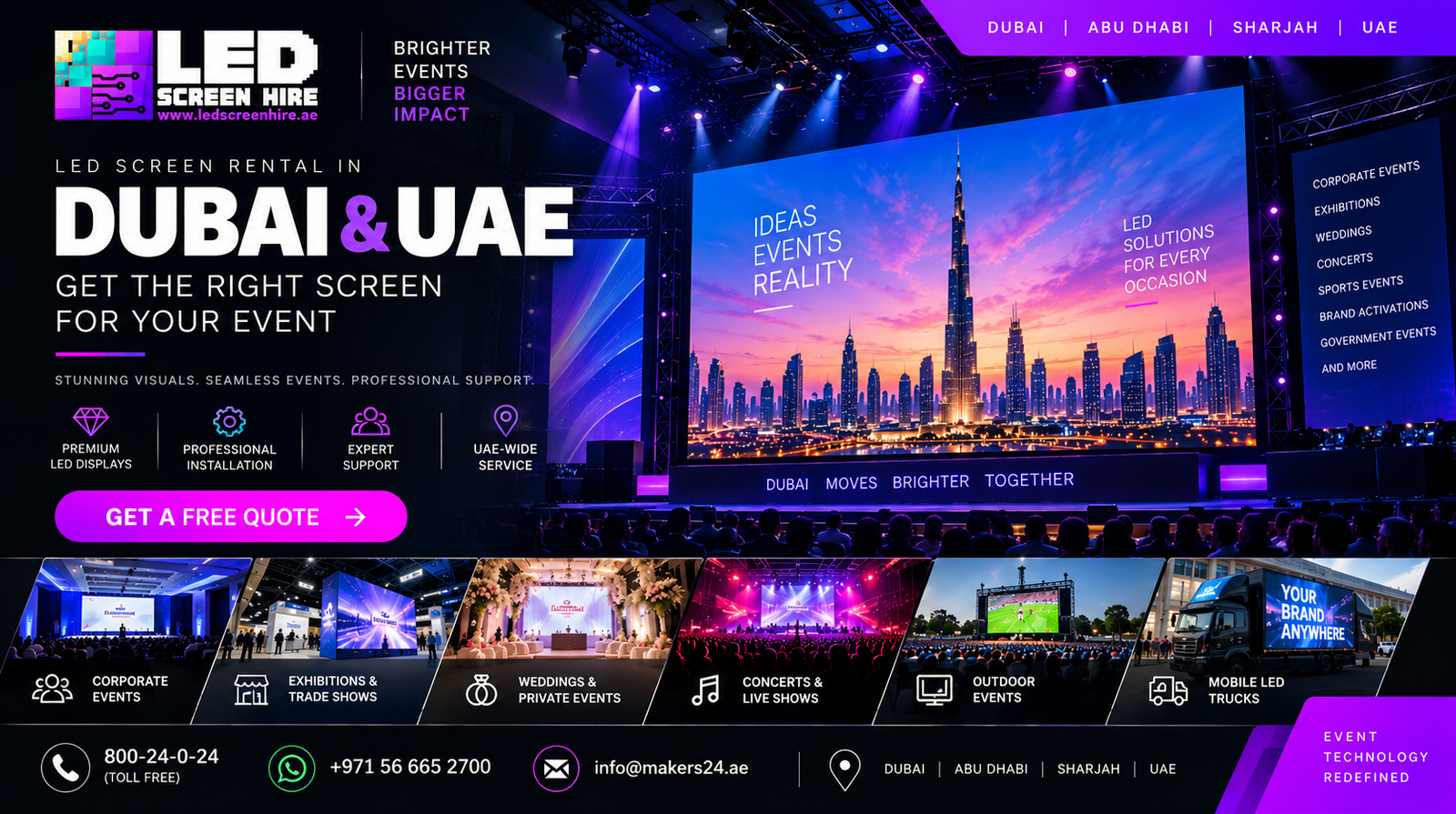 LED Screen Rental in Dubai & UAE – Get the Right Screen for Your Event