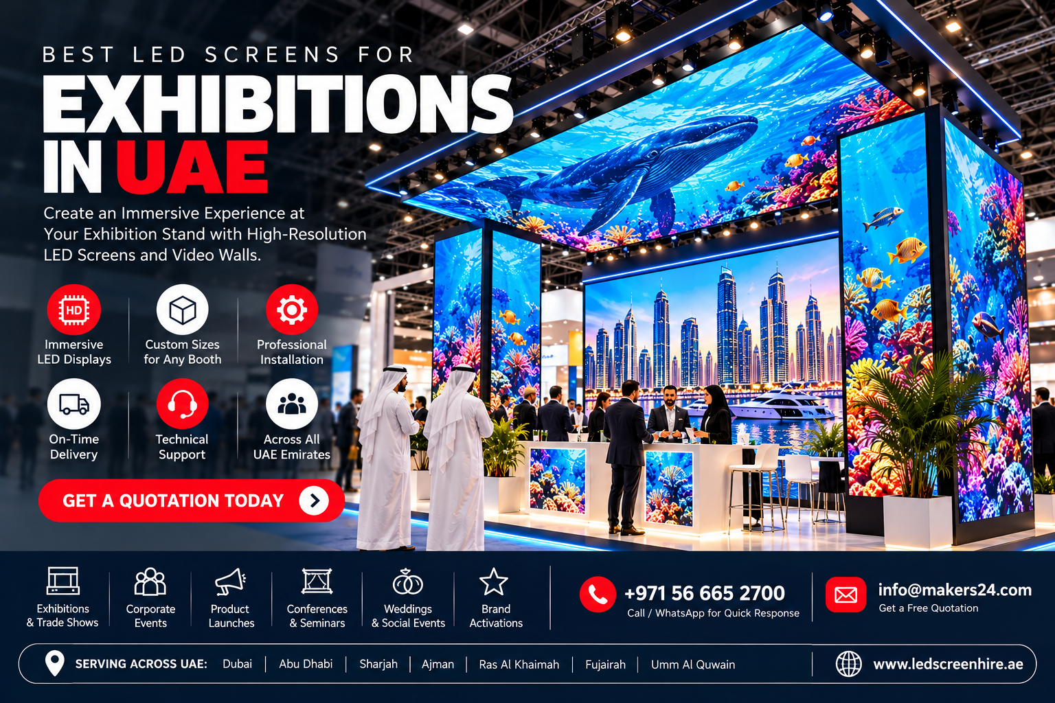 Best LED Screens for Exhibitions in UAE – Hire LED Displays for Your Exhibition Stand